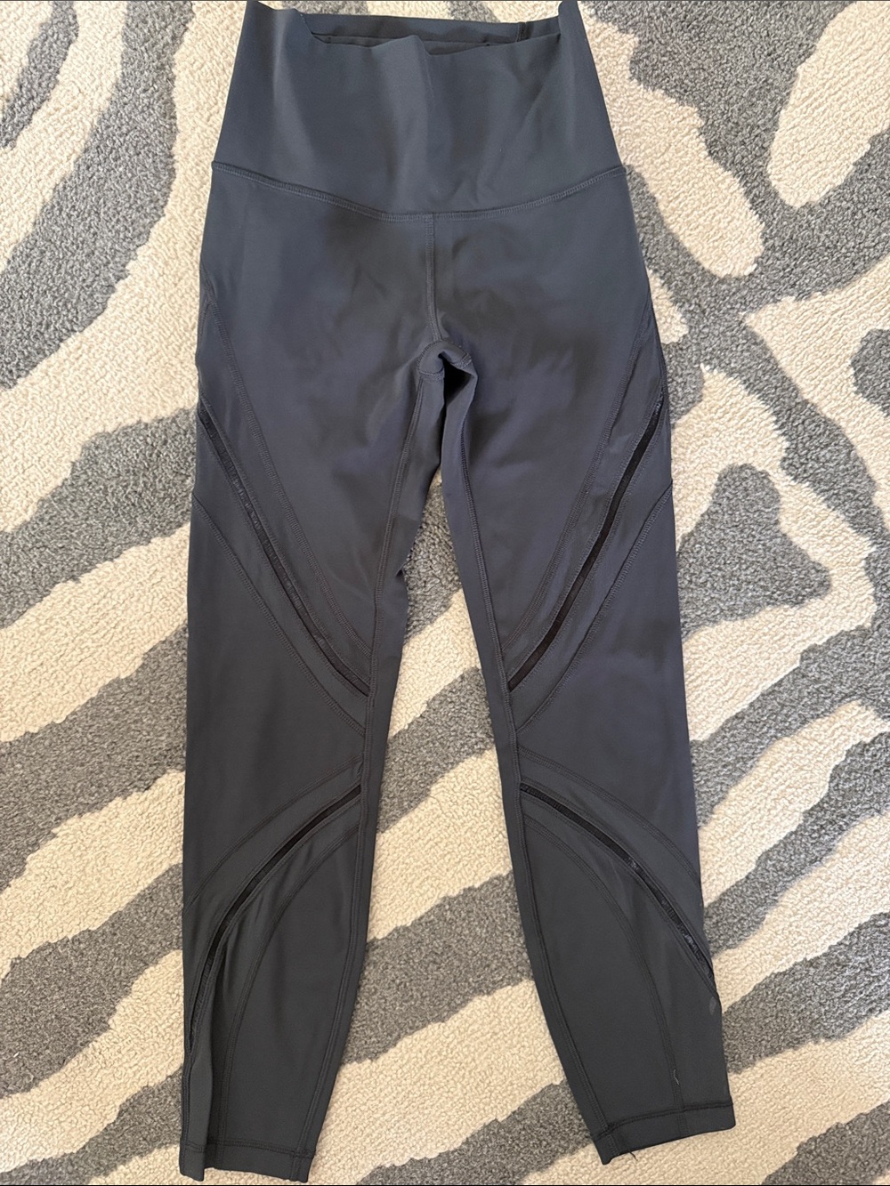 lululemon athletica Black High-Rise Leggings with Sheer Paneling